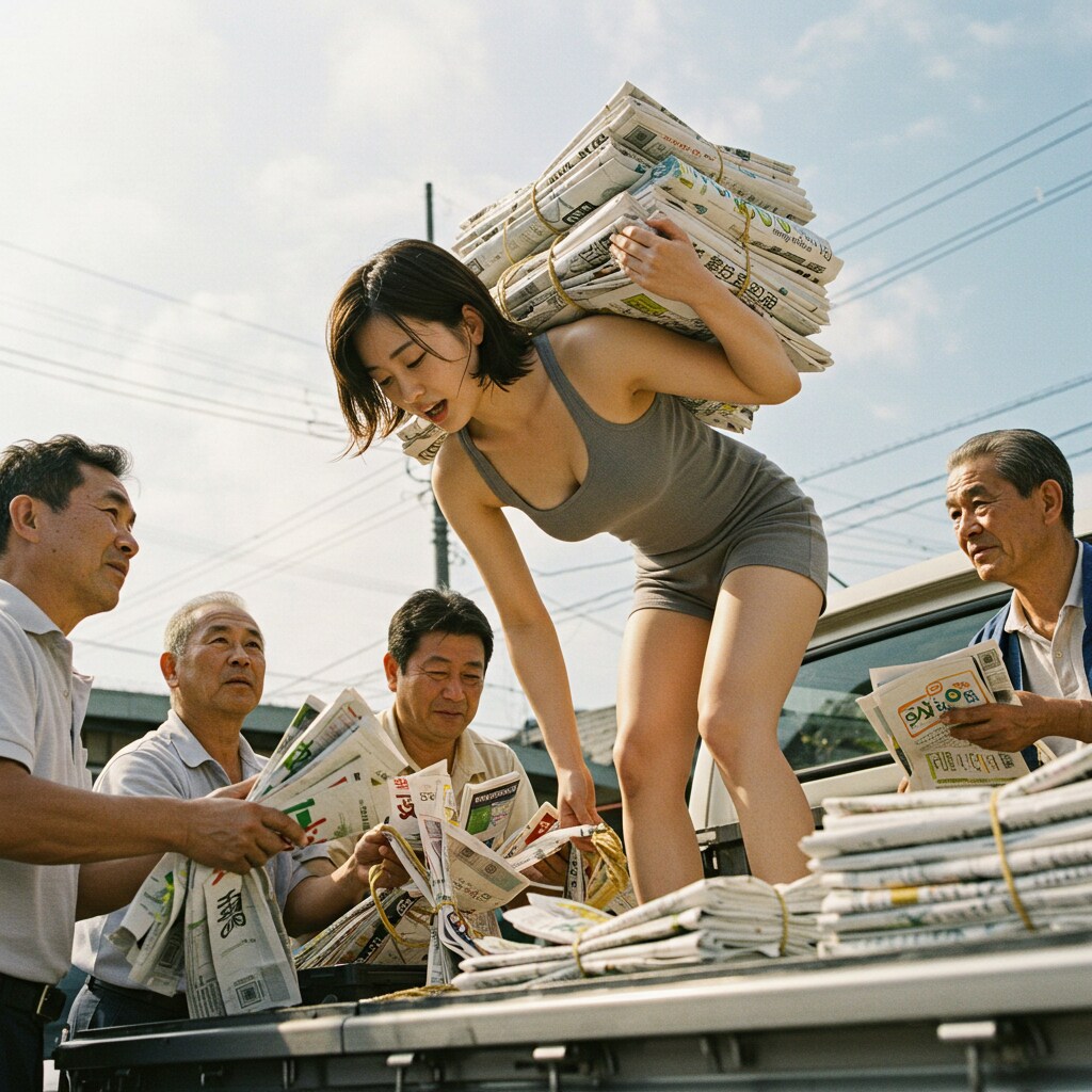 廃品回収をする先生