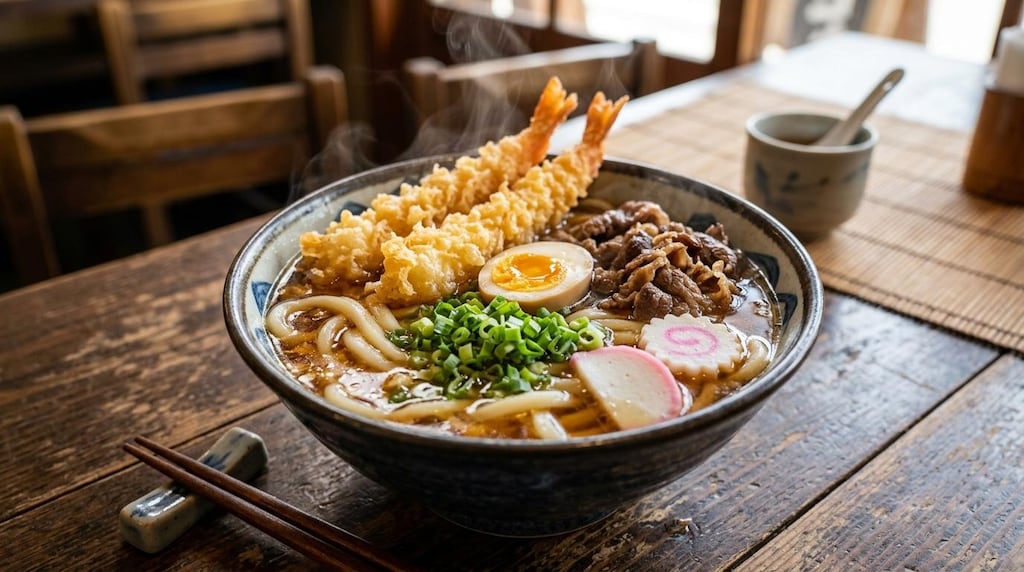 摩訶不思議食堂の天麩羅肉うどん
