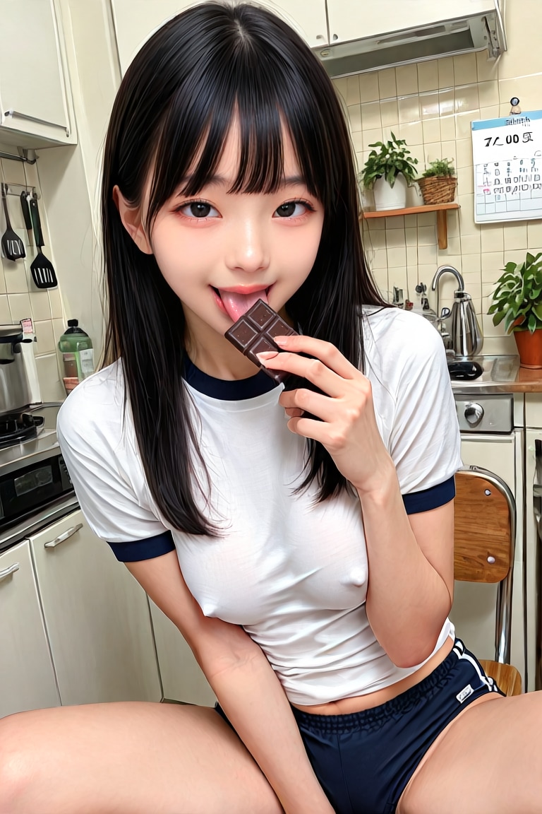 チョコ舐め体操着0806
