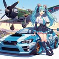 初音ミクカラーのWRXと零戦 3枚目
