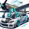 初音ミクカラーのWRXと零戦 4枚目