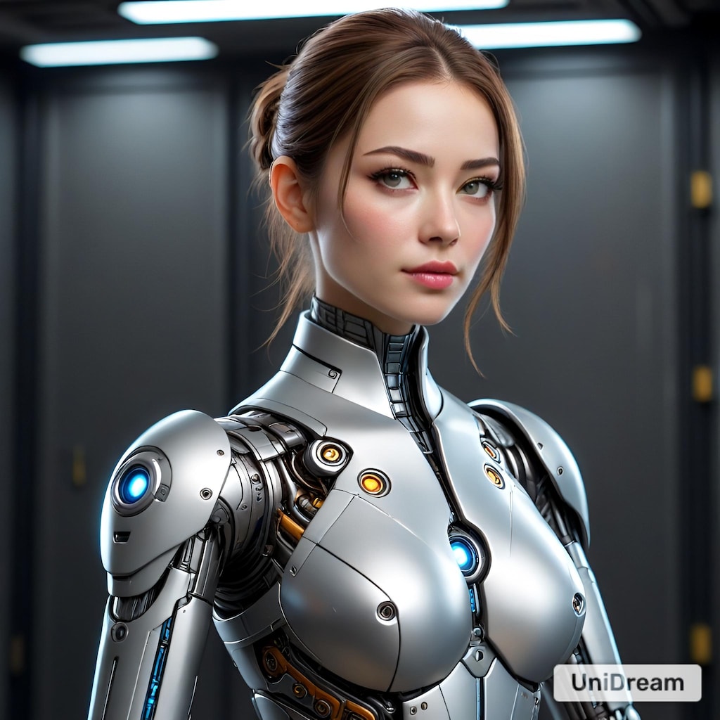 屋内のサイボーグお姉さん