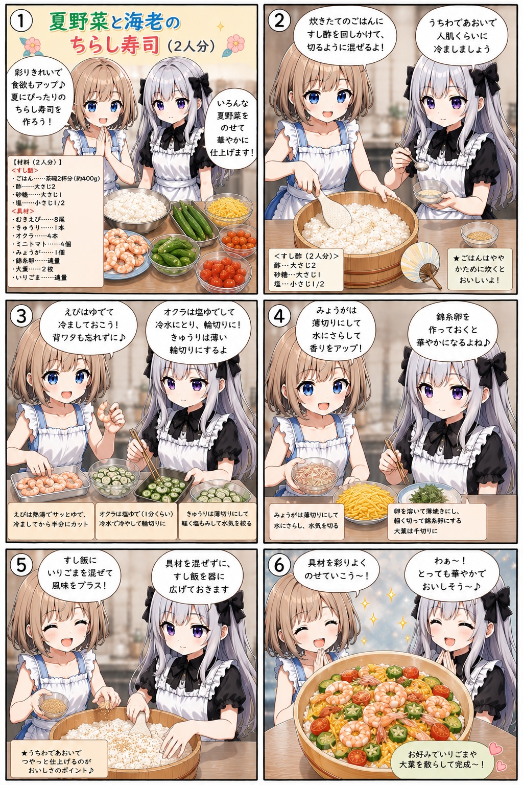 夏野菜と海老のちらし寿司