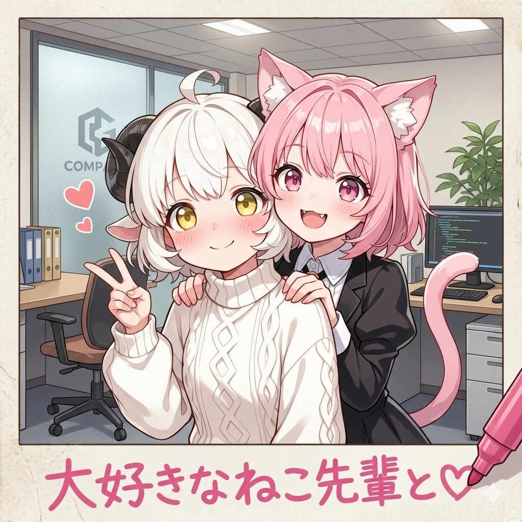 本当は仲良しのメイちゃんとねこちゃん♡ | の人気AIイラスト・グラビア