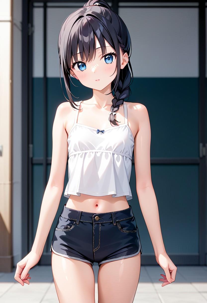 夏コーデ(キャミ＆ホットパンツ)