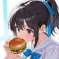 ハンバーガー食べてるだけでした 2枚目
