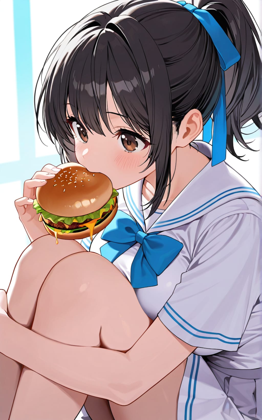 ハンバーガー食べてるだけでした