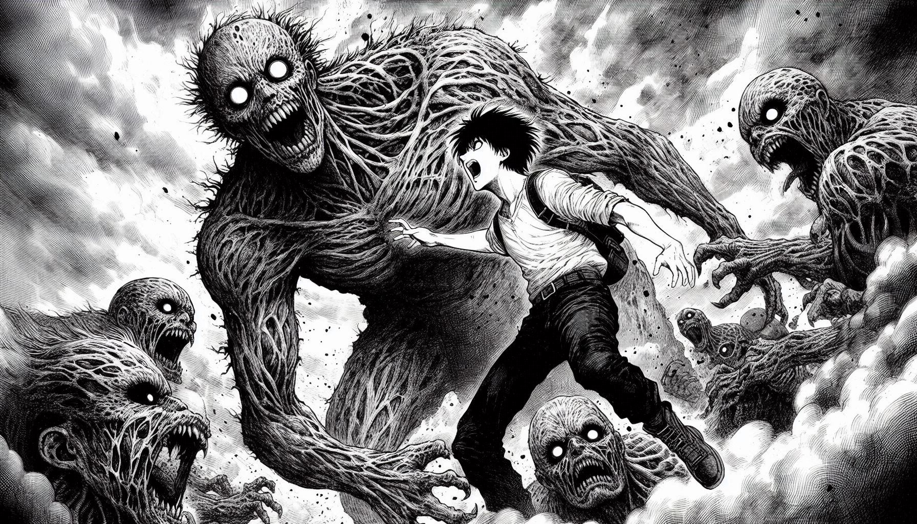 サイキッカーの少年VS謎の化物軍団！！ | の人気AIイラスト・グラビア