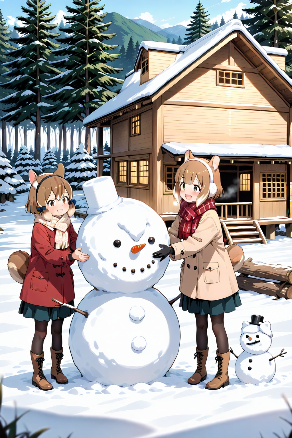 シルちゃんたちの冬遊び《おいでよ どうぶつの人》 | の人気AIイラスト・グラビア