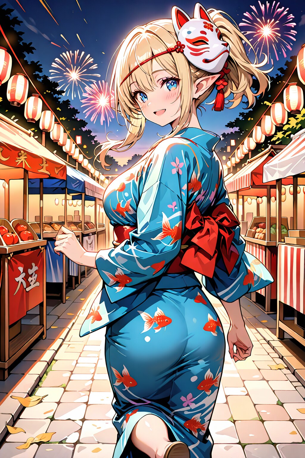 あっ！花火上がってるよ！ | の人気AIイラスト・グラビア