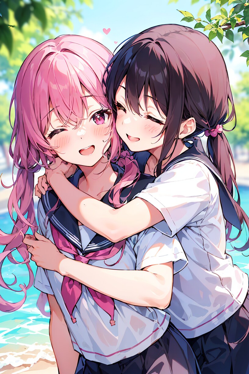 百合バックハグ