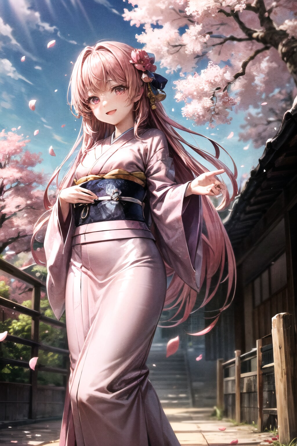 桜舞う散歩道