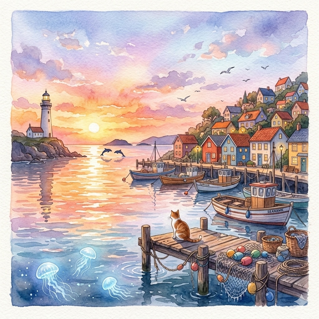 港町と猫 | の人気AIイラスト・グラビア