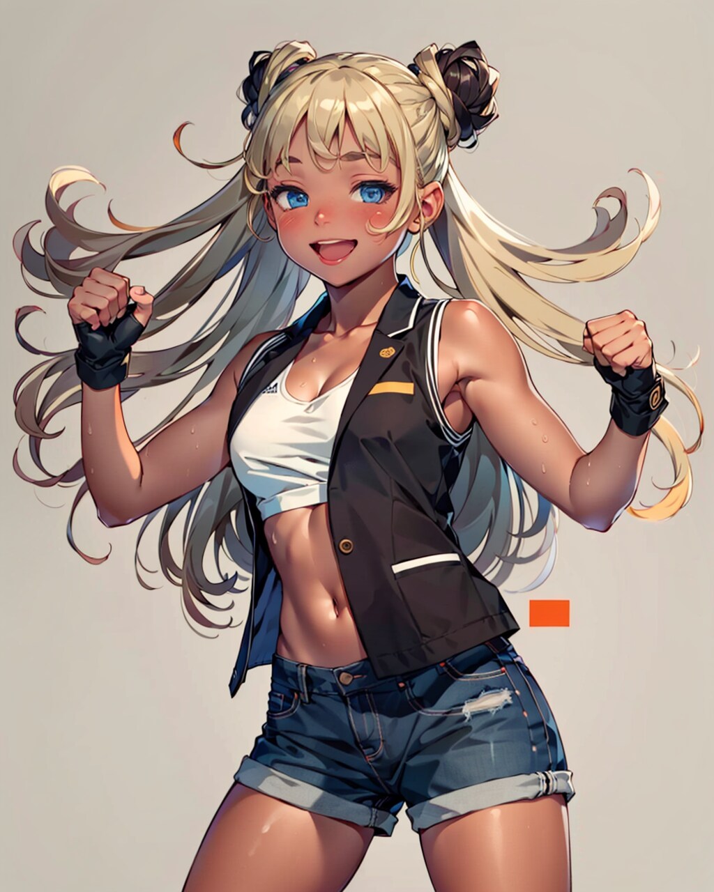 笑った顔の戦闘態勢