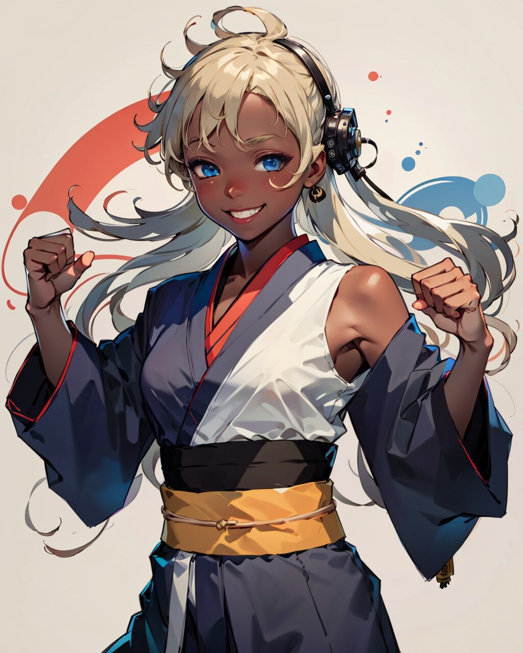 笑った顔の戦闘態勢