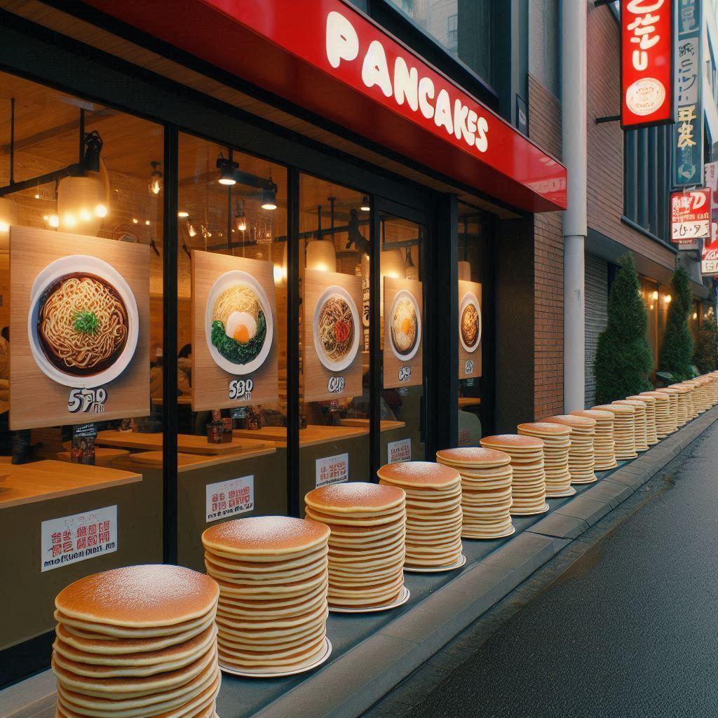 名物のパンケーキで行列ができるお店