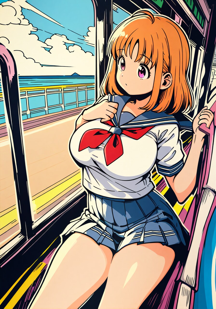 海へ向かう女の子