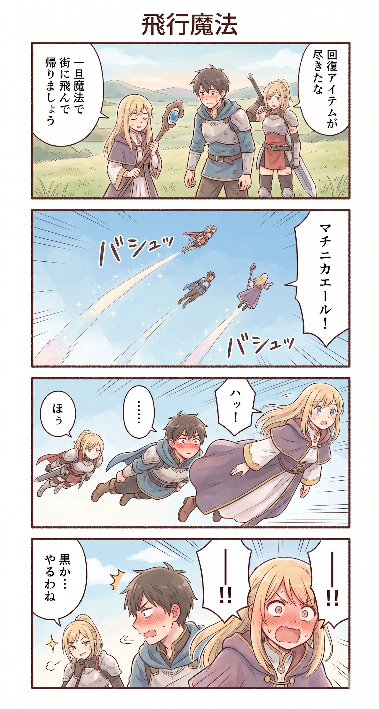 #51 ゆる日常4コマ・RPG編「飛行魔法」