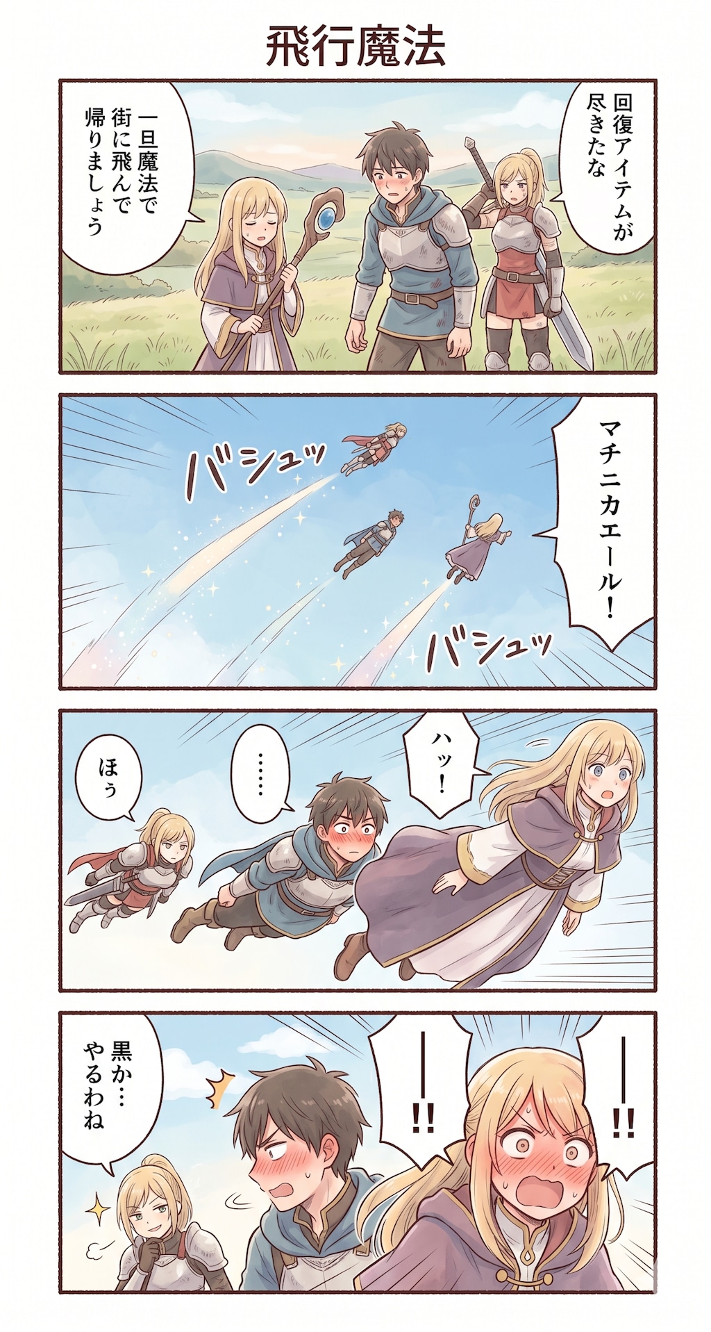 #51 ゆる日常4コマ・RPG編「飛行魔法」