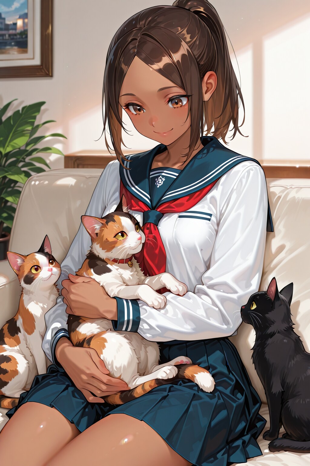 猫と一緒