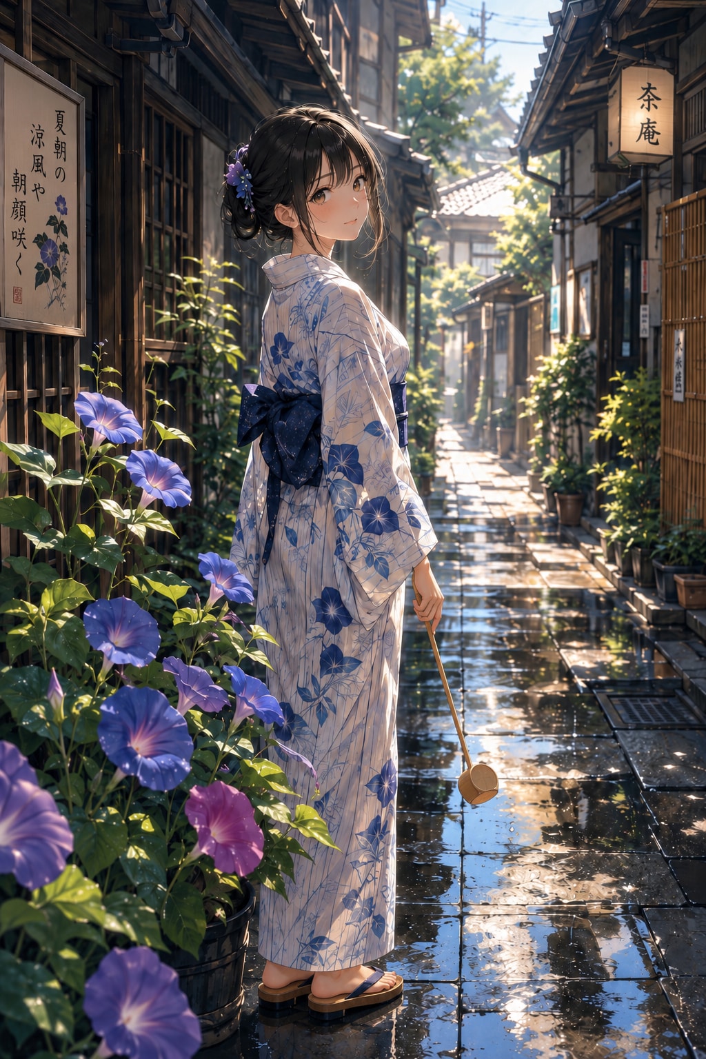 朝顔と夏、風鈴