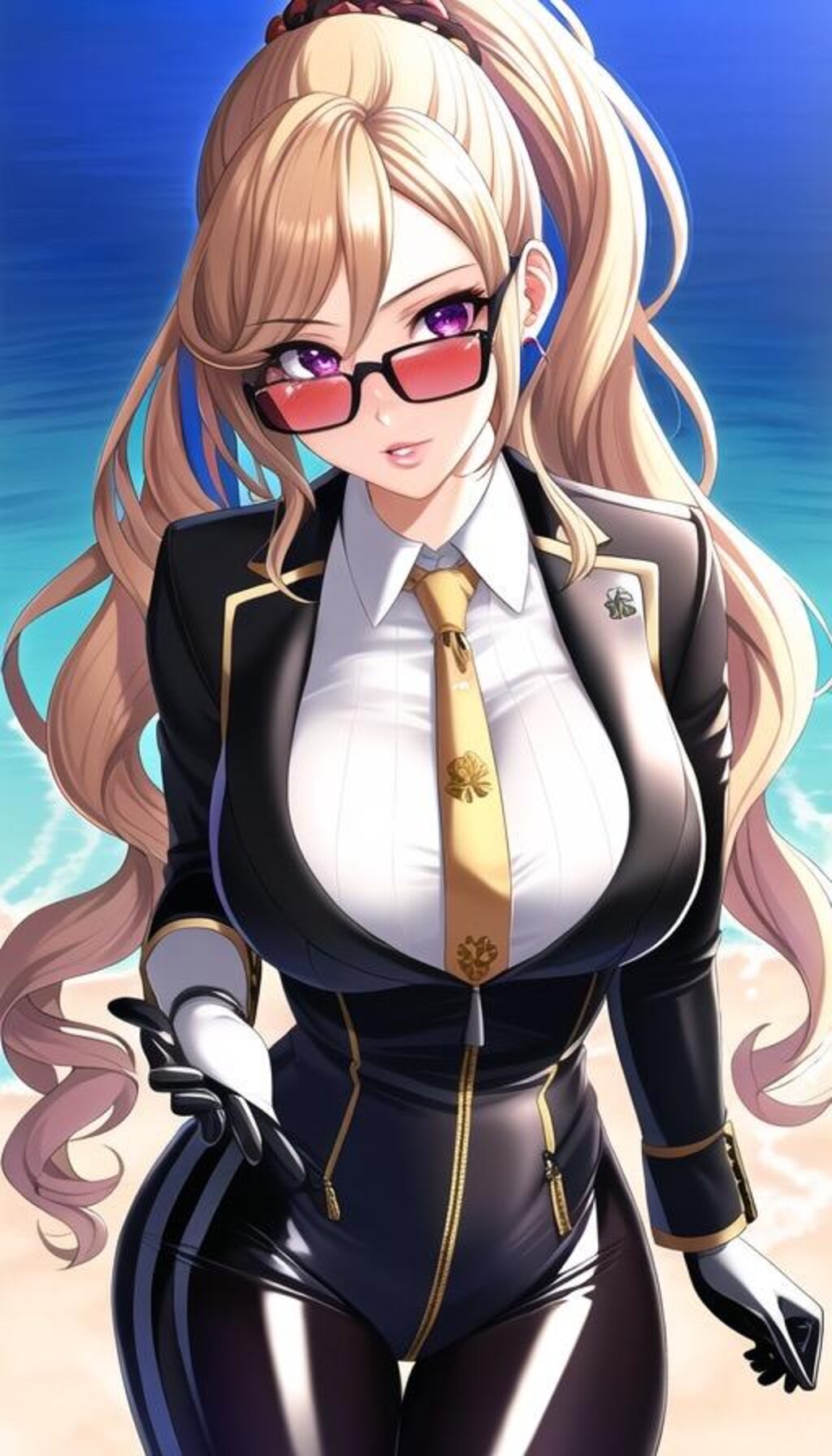 コスプレを楽しむ金髪お姉さん