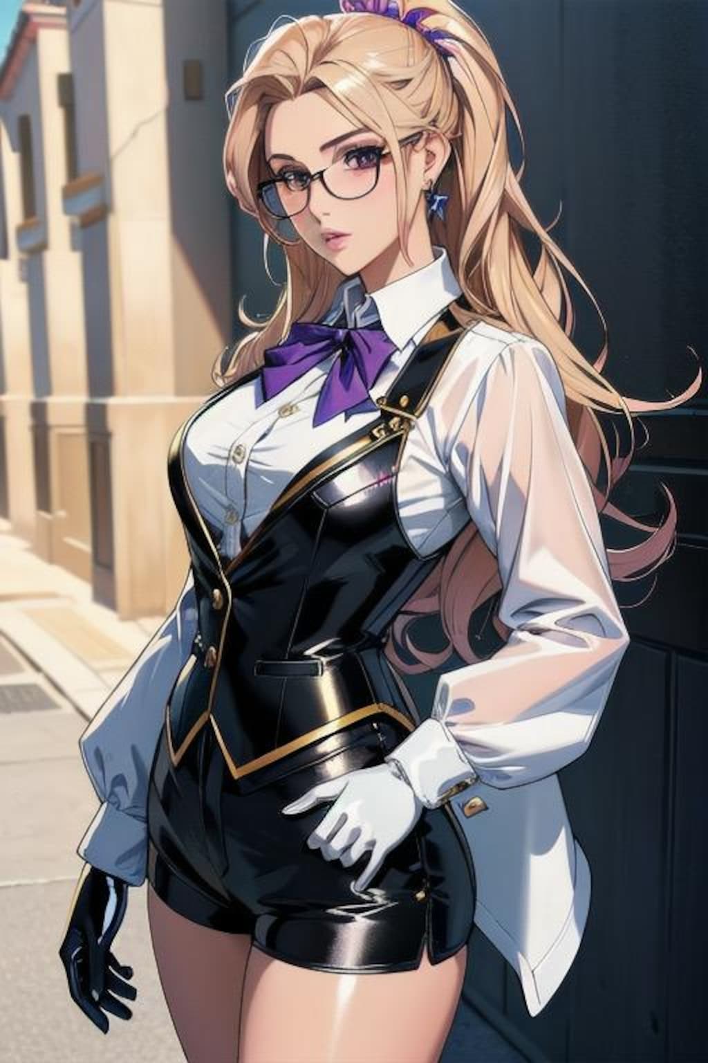 コスプレを楽しむ金髪お姉さん