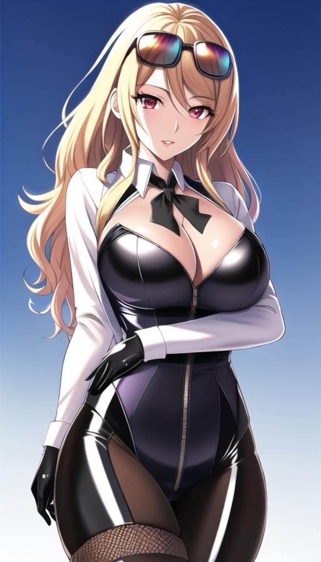 コスプレを楽しむ金髪お姉さん