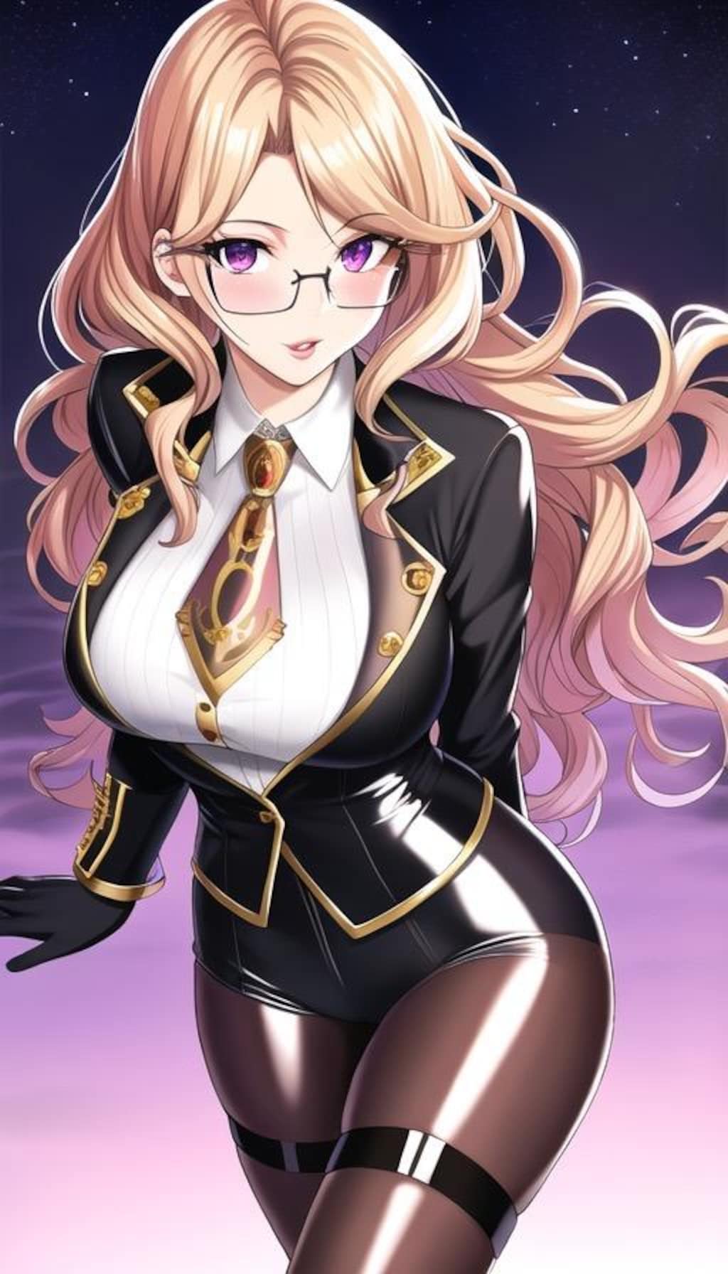 コスプレを楽しむ金髪お姉さん