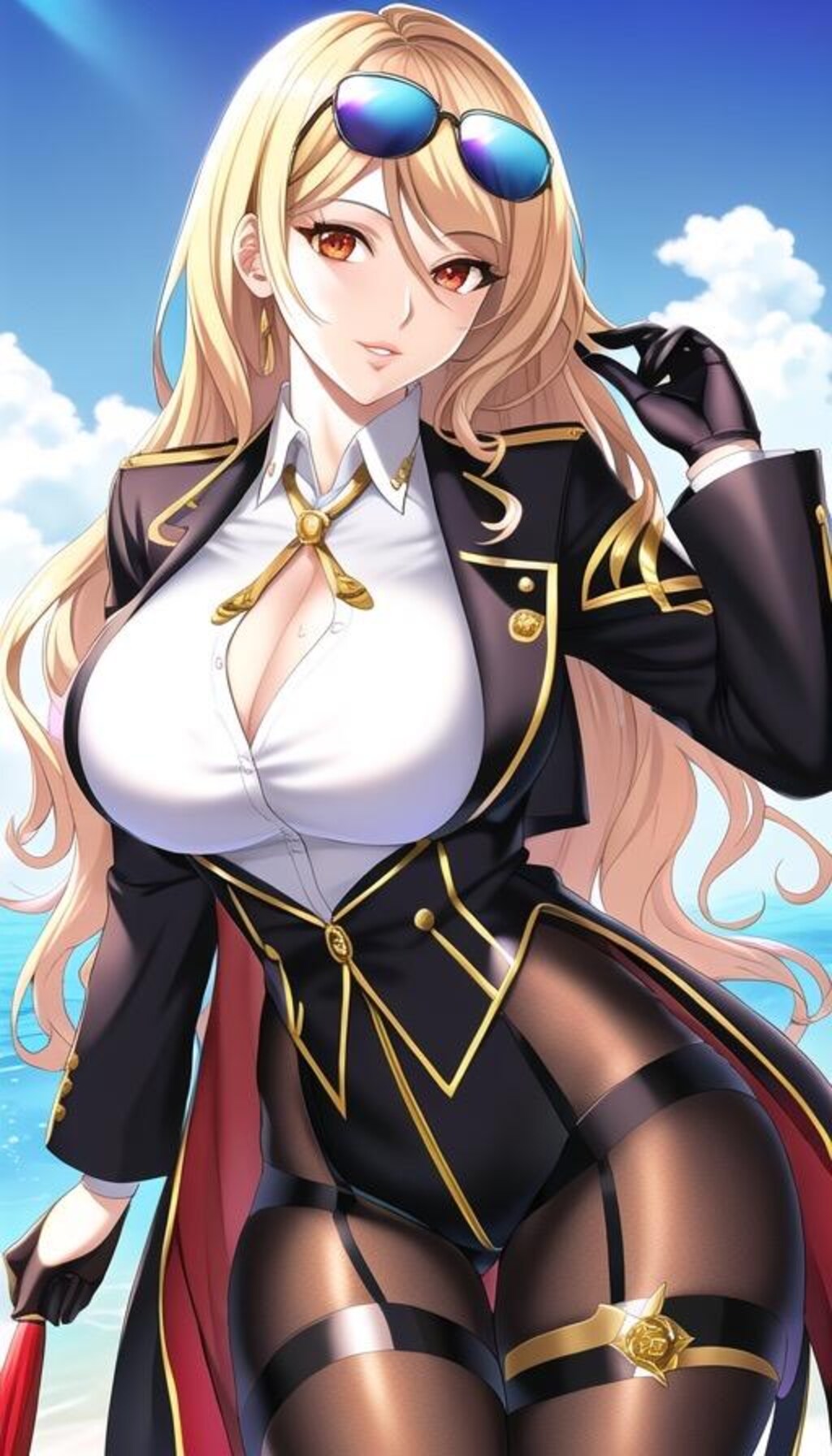 コスプレを楽しむ金髪お姉さん