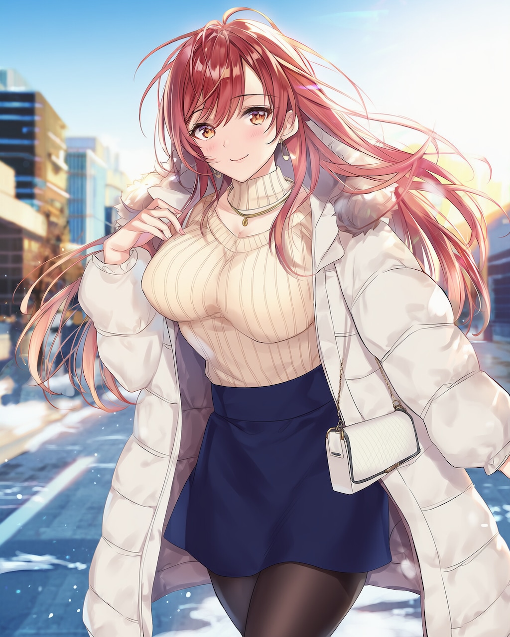 ❄️ホワイトダウン通勤コーデ♡