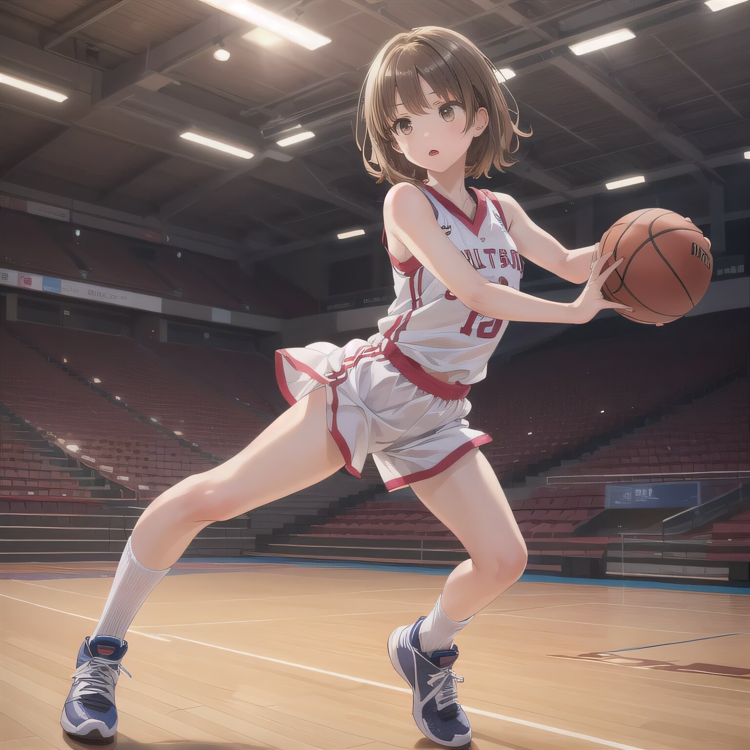 茶髪ボブでユニフォームの少女１０ | の人気AIイラスト・グラビア