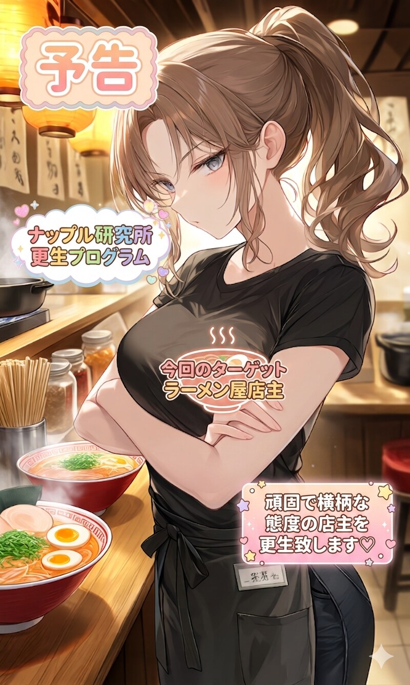 【予告】うちの町ナップル研究所更生プログラム　ラーメン屋店主編