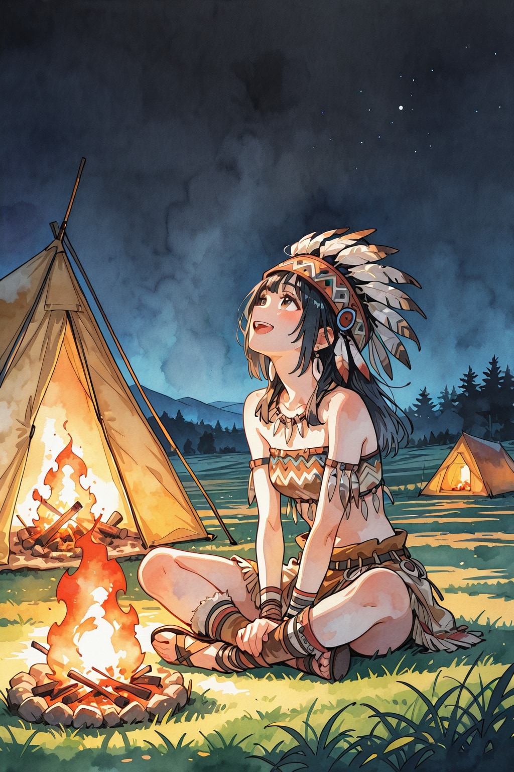 大草原の空の下３ | の人気AIイラスト・グラビア