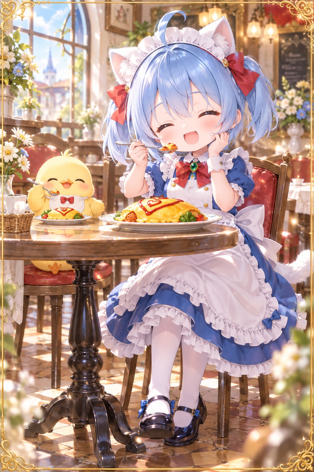 猫耳ちゃんとひよこ