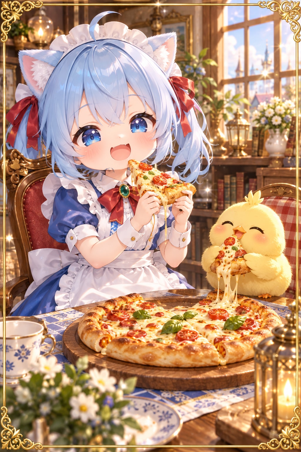 猫耳ちゃんとひよこ