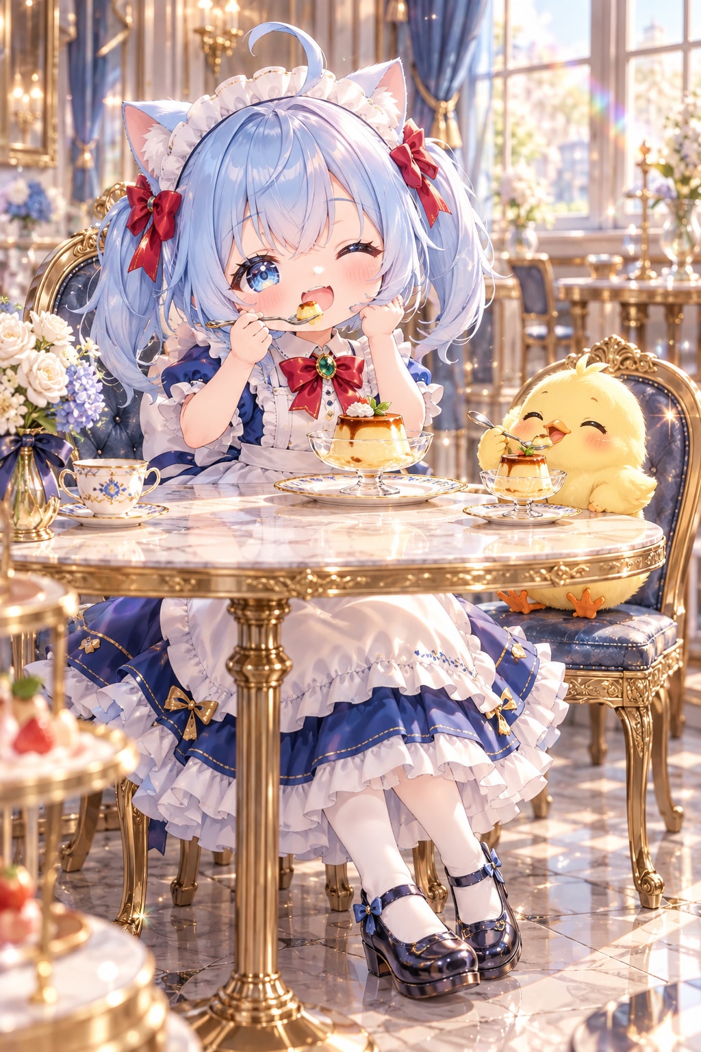 猫耳ちゃんとひよこ
