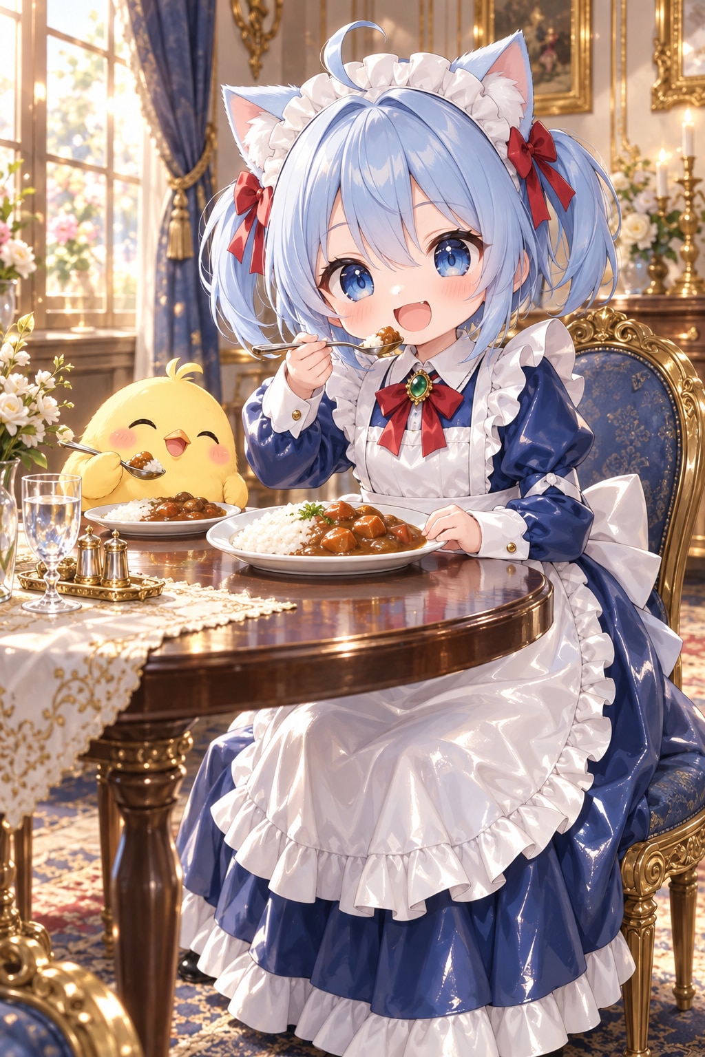 猫耳ちゃんとひよこ