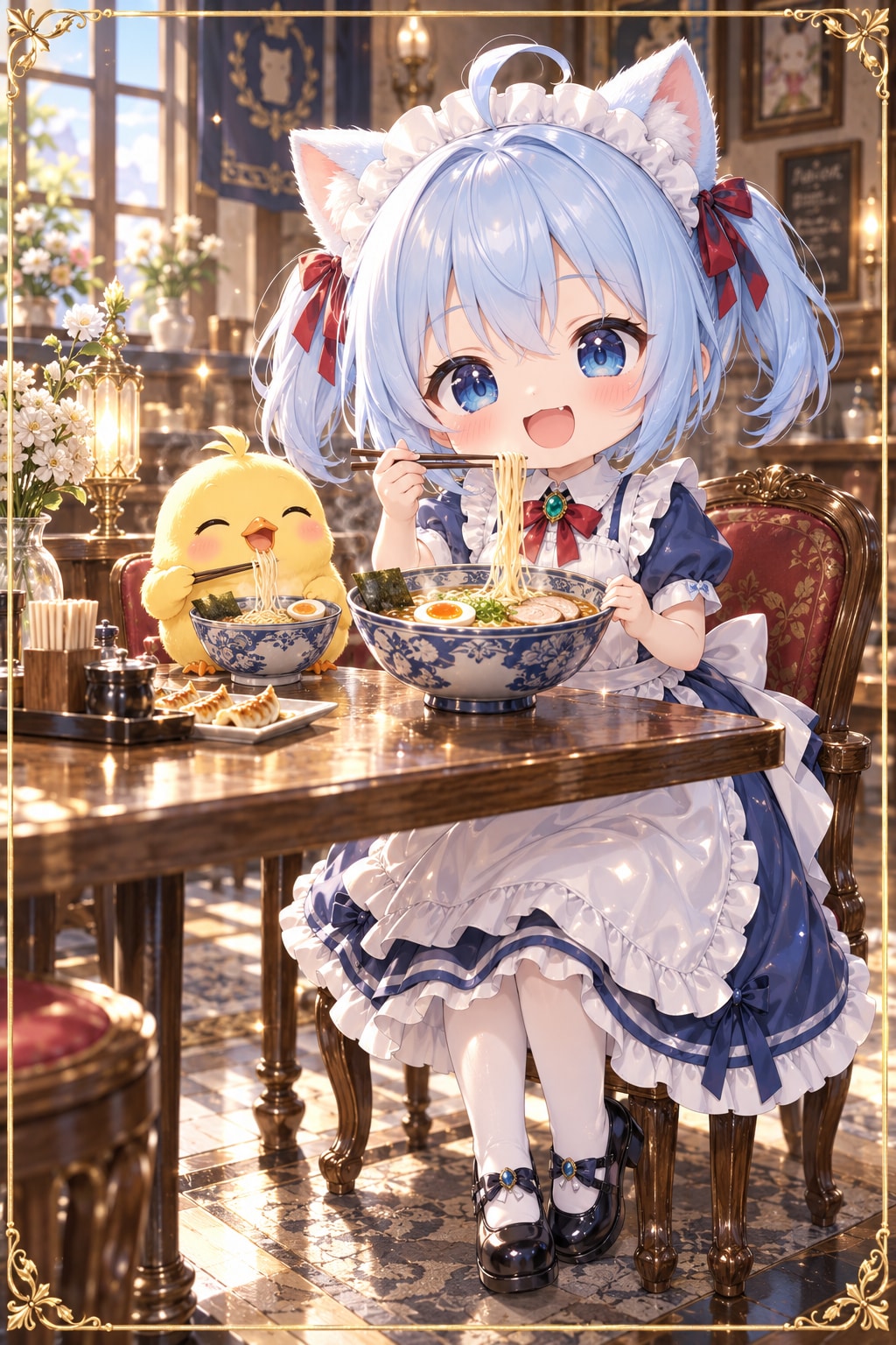 猫耳ちゃんとひよこ