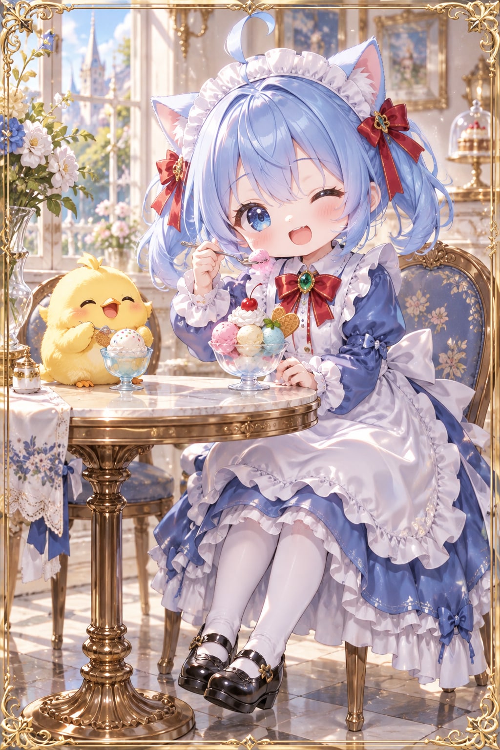 猫耳ちゃんとひよこ