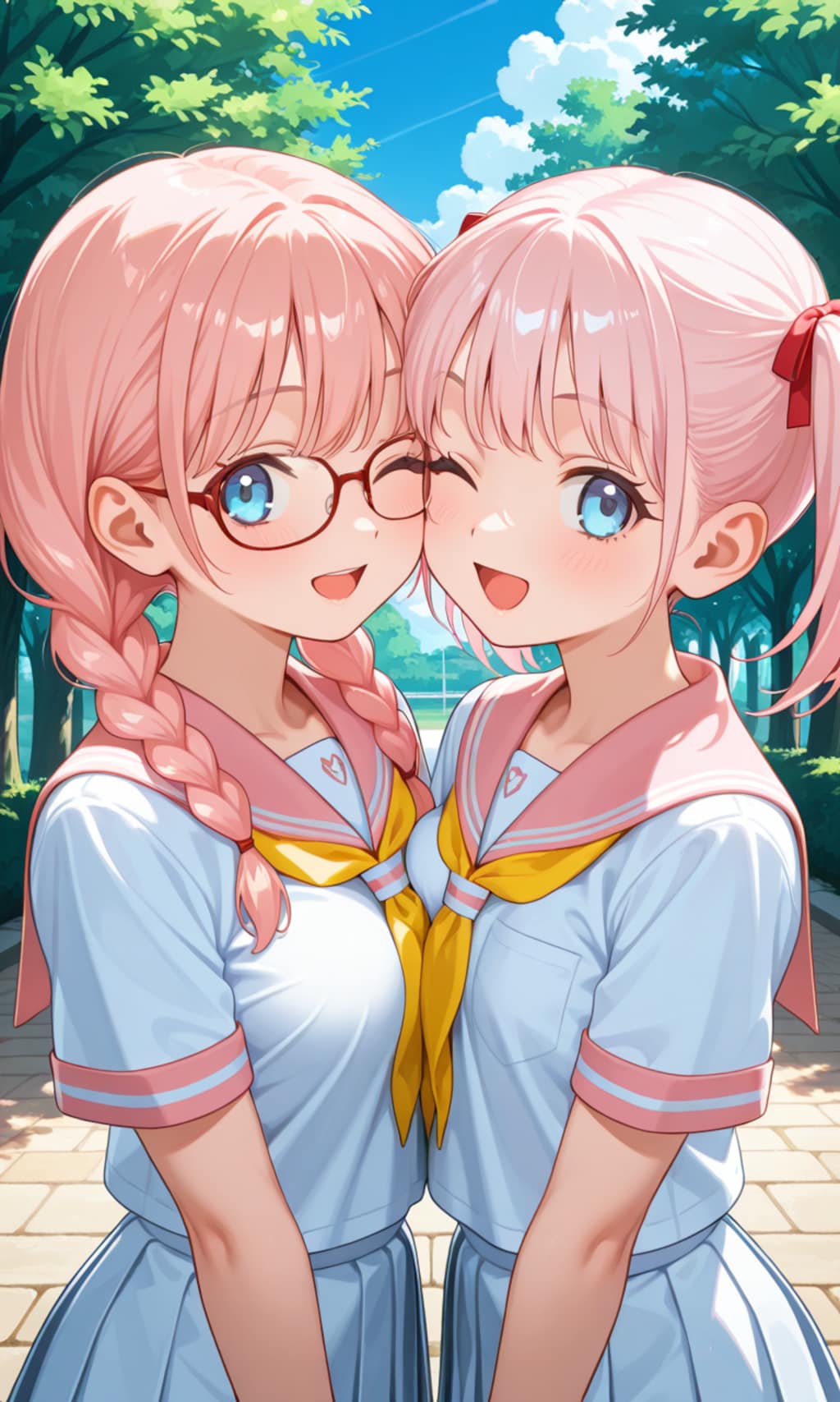 花音ちゃんと眼鏡三つ編み花音ちゃん