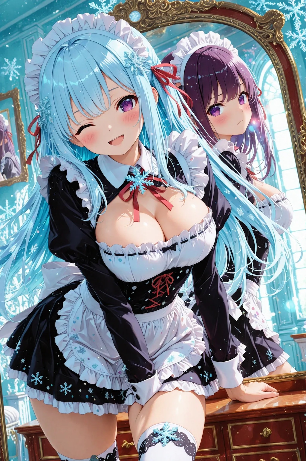 鏡の中のスーパーメイド💓