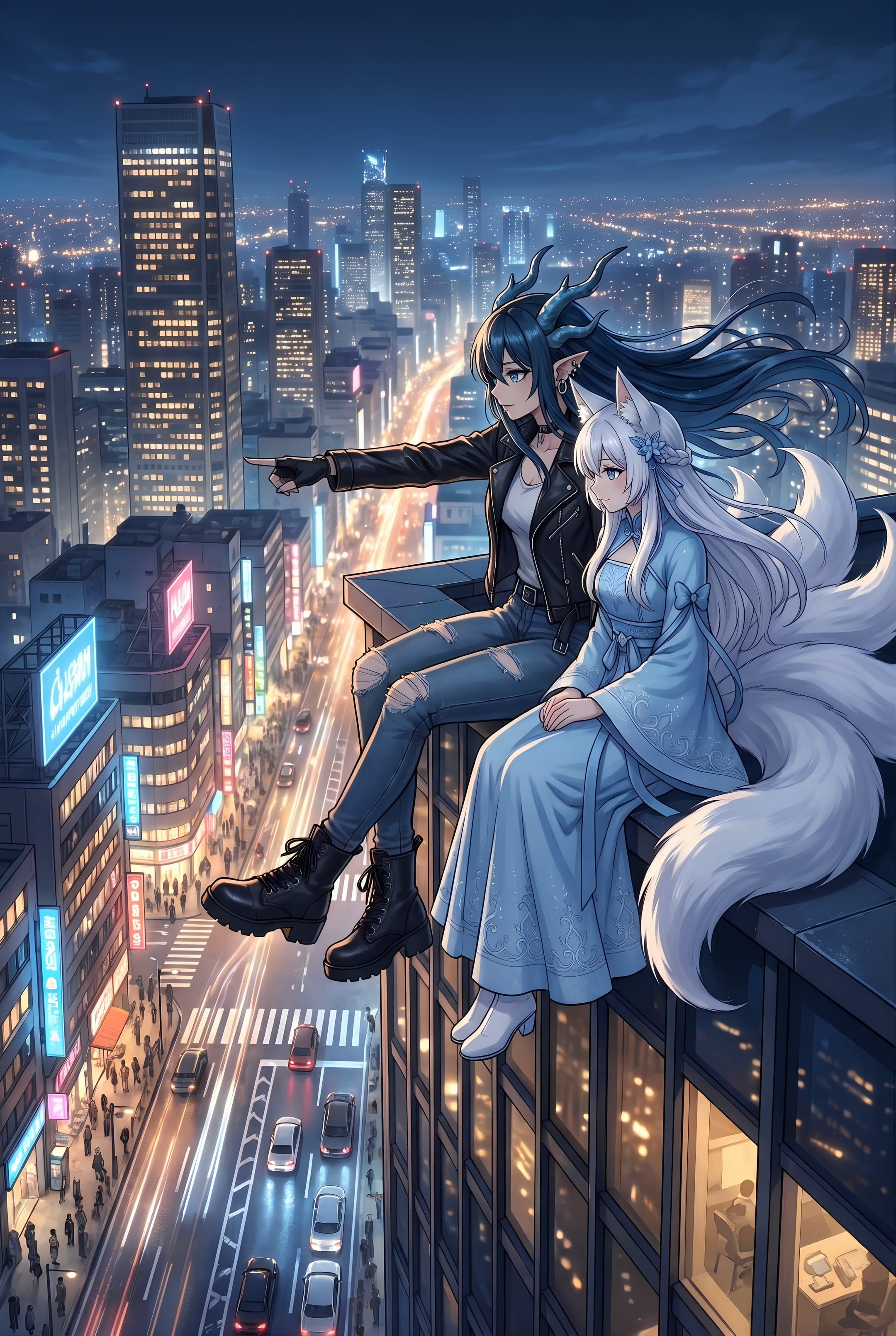 夜の都 | の人気AIイラスト・グラビア