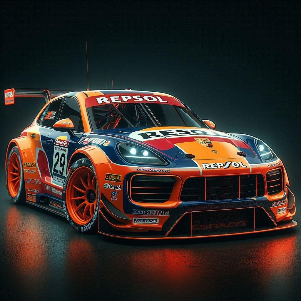 レプソルカラーポルシェカイエンレーシングカー