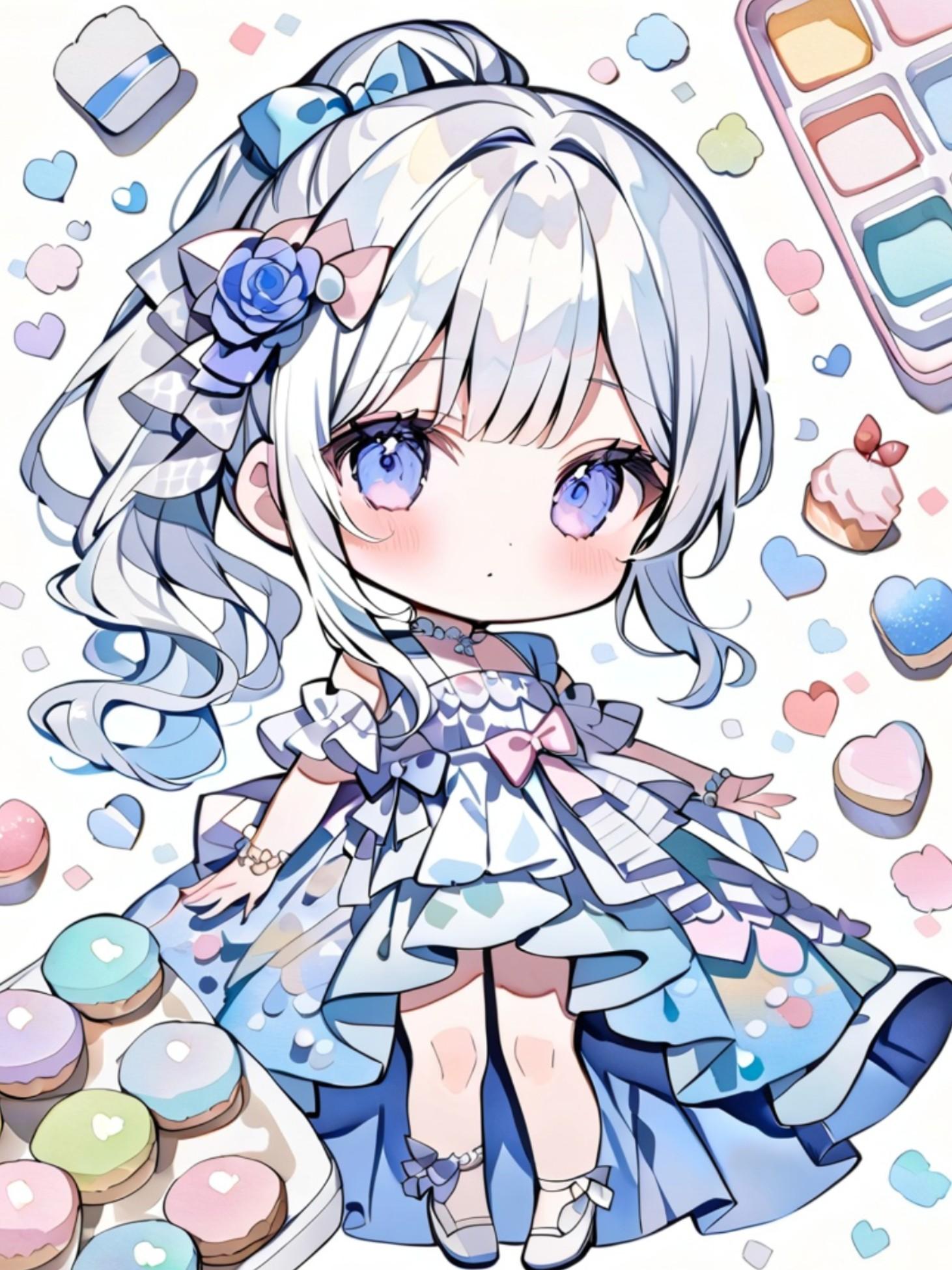 ポニテの白髪ちゃん
