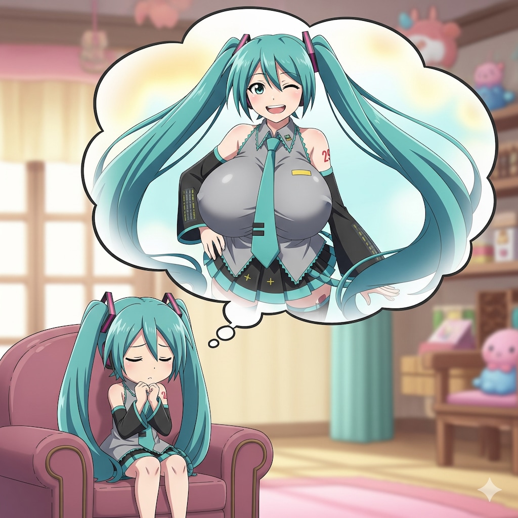 大人の自分を想像しているミクちゃん