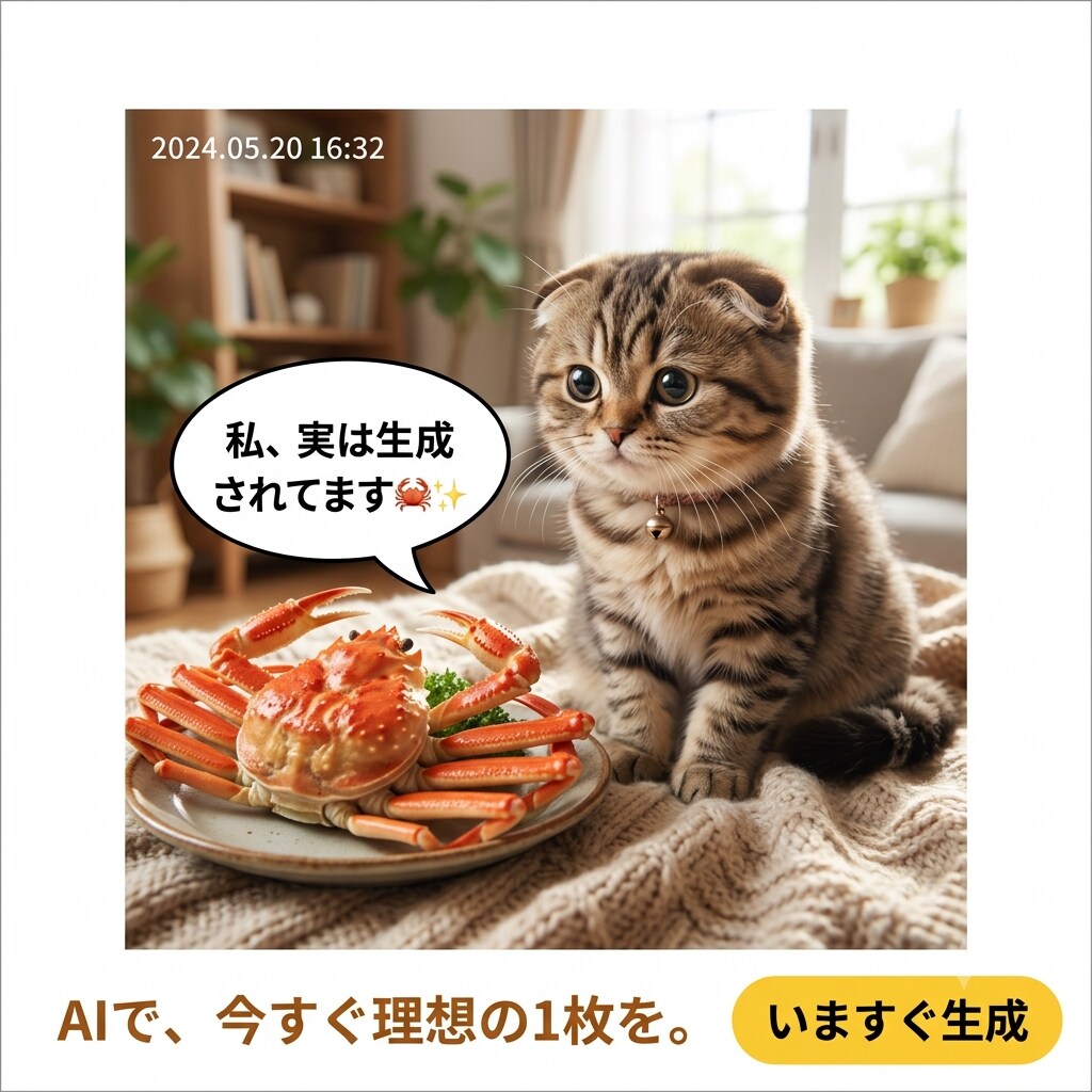 生成されたかにをくえるんだな