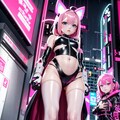 ピンク髪のサイバーパンク姉妹 2枚目