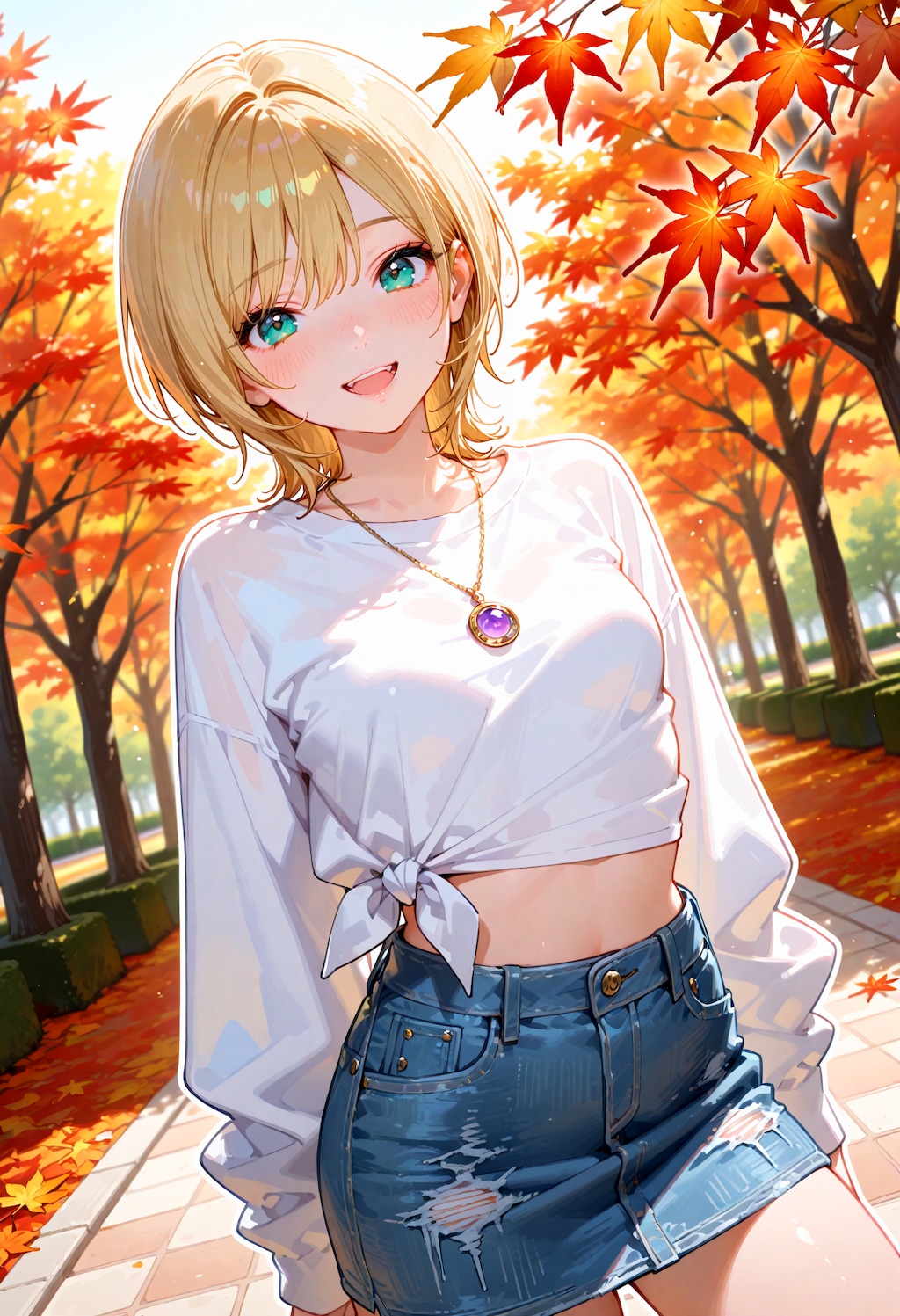 秋コーデ模索中の陽キャちゃん。