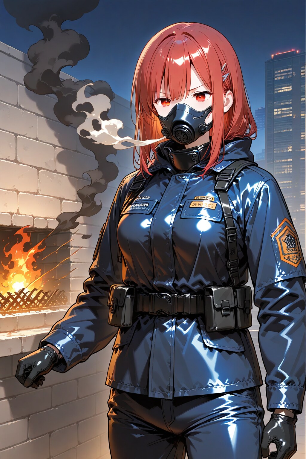 防火服を着た消防士